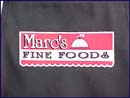 Marcs Fine Foods apron embroidery applique.